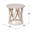 International Concepts Round Ceylon Solid Wood End Table Unfinished
