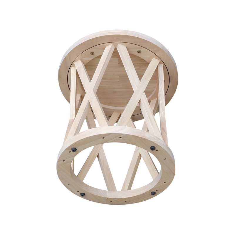 International Concepts Round Ceylon Solid Wood End Table Unfinished