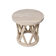 International Concepts Round Ceylon Solid Wood End Table Unfinished