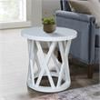 International Concepts Round Ceylon Solid Wood End Table White