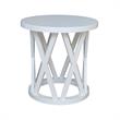 International Concepts Round Ceylon Solid Wood End Table White