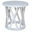 International Concepts Round Ceylon Solid Wood End Table White