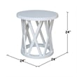 International Concepts Round Ceylon Solid Wood End Table White