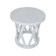 International Concepts Round Ceylon Solid Wood End Table White