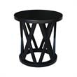 International Concepts Round Ceylon Solid Wood End Table Black