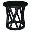 International Concepts Round Ceylon Solid Wood End Table Black