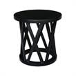 International Concepts Round Ceylon Solid Wood End Table Black