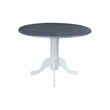 42 in. Drop Leaf Wood Dining Table with 4 Dining Chairs in White/Heather Gray