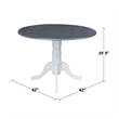 42 in. Drop Leaf Wood Dining Table with 4 Dining Chairs in White/Heather Gray
