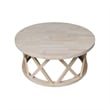 International Concepts Round Ceylon Solid Wood Coffee Table Unfinished
