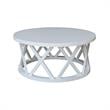 International Concepts Round Ceylon Solid Wood Coffee Table White
