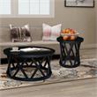International Concepts Round Ceylon Solid Wood Coffee Table Black
