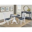 42 in. Drop Leaf Wood Dining Table with 2 Dining Chairs in White/Heather Gray