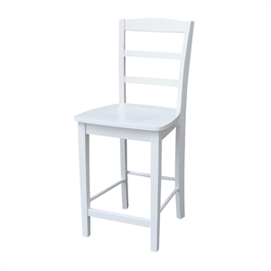 Madrid Solid Wood Counter Height Stool in White
