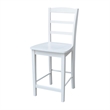 International Concepts Madrid Solid Wood Counter Height Stool in White
