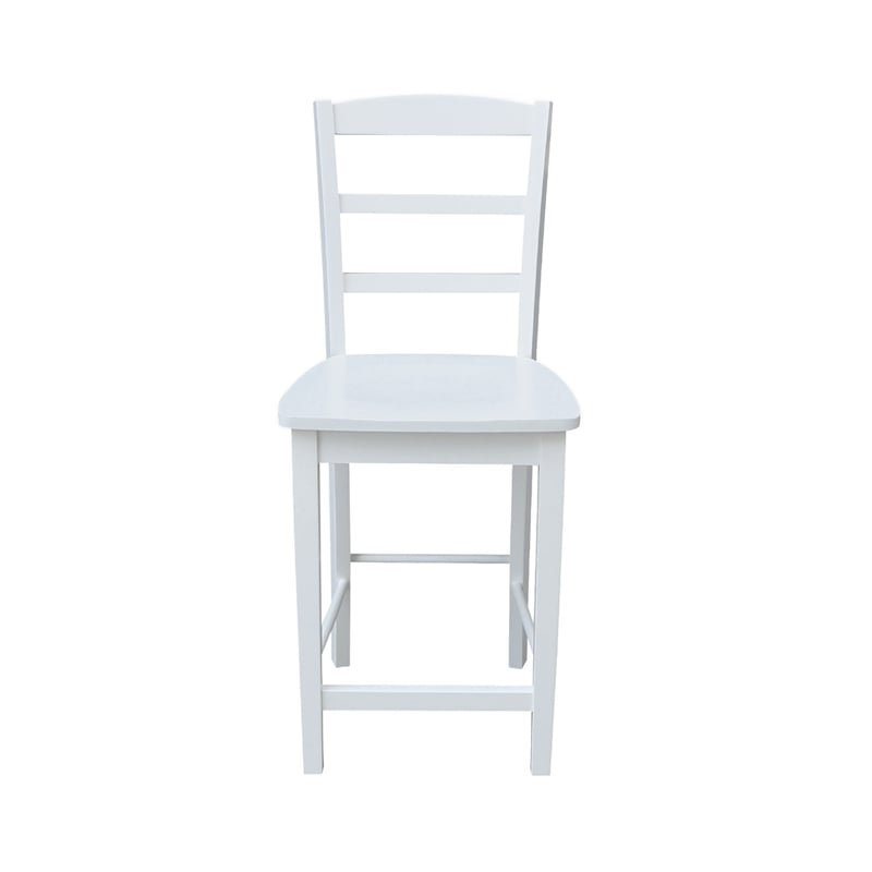 International Concepts Madrid Solid Wood Counter Height Stool in White