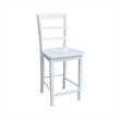 International Concepts Madrid Solid Wood Counter Height Stool in White