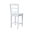 International Concepts Madrid Solid Wood Counter Height Stool in White
