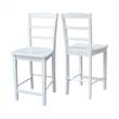 International Concepts Madrid Solid Wood Counter Height Stool in White