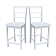 International Concepts Madrid Solid Wood Counter Height Stool in White