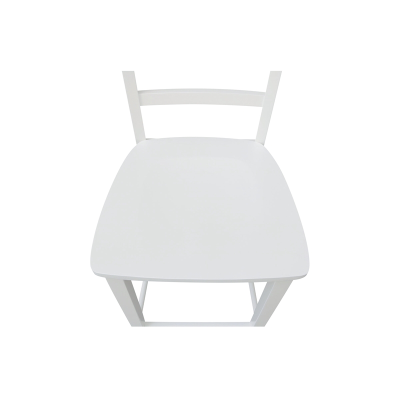 International Concepts Madrid Solid Wood Counter Height Stool in White
