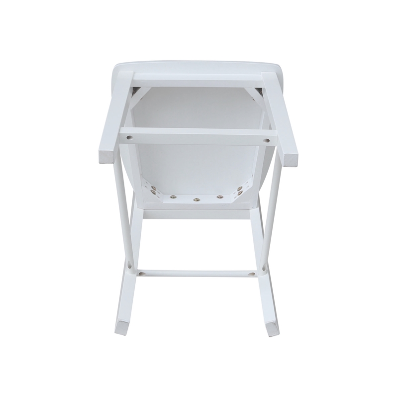 International Concepts Madrid Solid Wood Counter Height Stool in White