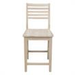 International Concepts Aspen Solid Wood Counter Height Slat Stool - Unfinished
