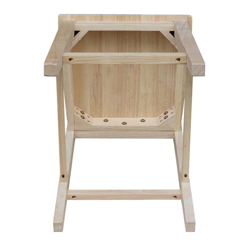 International Concepts Aspen Solid Wood Counter Height Slat Stool - Unfinished