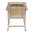 International Concepts Aspen Solid Wood Counter Height Slat Stool - Unfinished