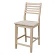 International Concepts Aspen Solid Wood Counter Height Slat Stool - Unfinished