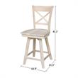 Charlotte Solid Wood Counter Height Stool With Swivel Seat - Unfinished