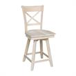 Charlotte Solid Wood Counter Height Stool With Swivel Seat - Unfinished