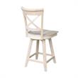 Charlotte Solid Wood Counter Height Stool With Swivel Seat - Unfinished