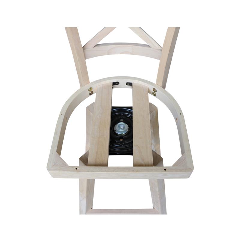 Charlotte Solid Wood Counter Height Stool With Swivel Seat - Unfinished