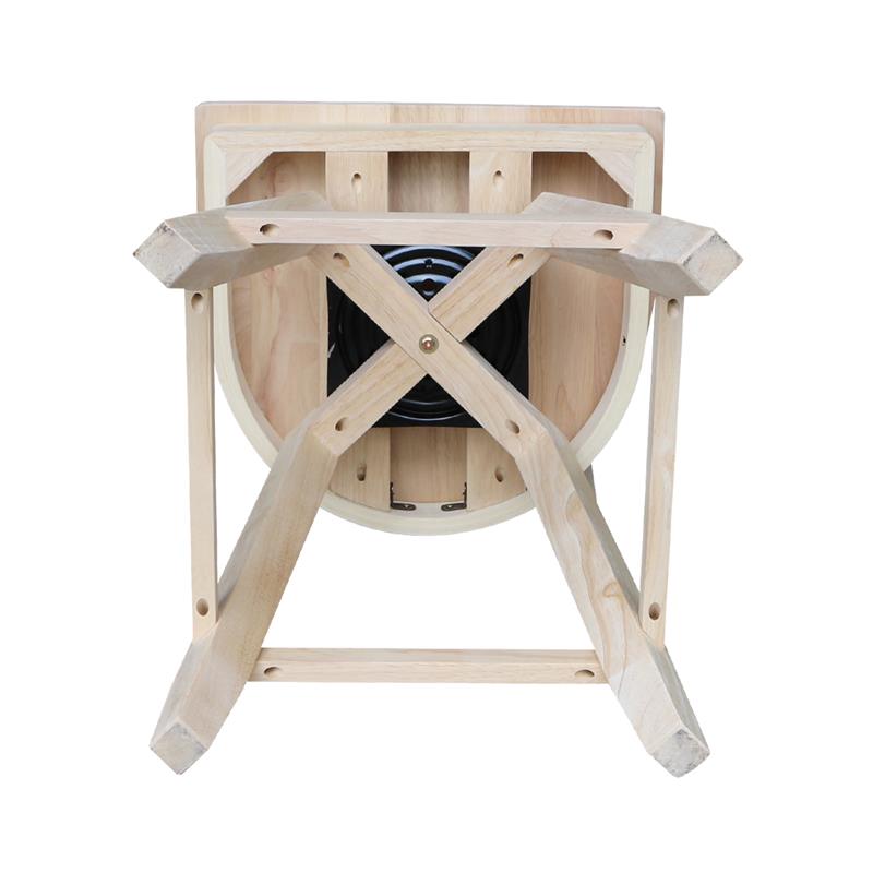 Charlotte Solid Wood Counter Height Stool With Swivel Seat - Unfinished