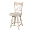 Charlotte Solid Wood Counter Height Stool With Swivel Seat - Unfinished