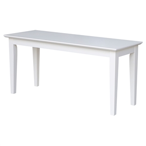 shaker styled solid wood bench in white