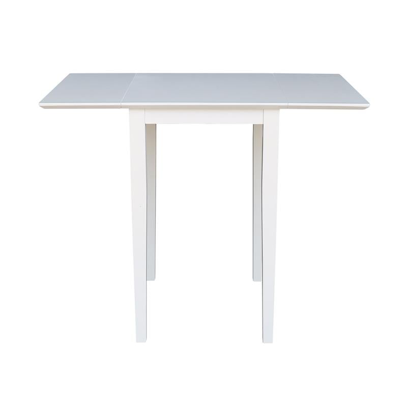 International Concepts Small Solid Wood Dropleaf Table in White