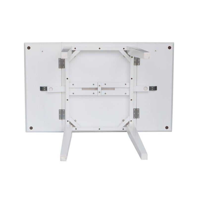 International Concepts Small Solid Wood Dropleaf Table in White