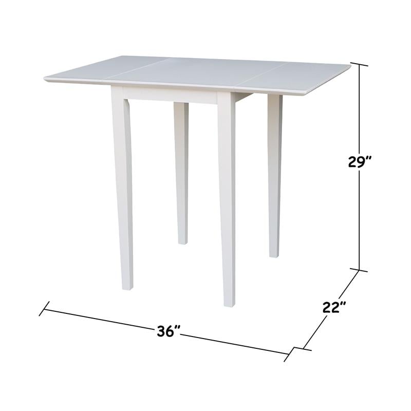 International Concepts Small Solid Wood Dropleaf Table in White