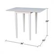 International Concepts Small Solid Wood Dropleaf Table in White