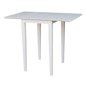 small solid wood dropleaf table in white