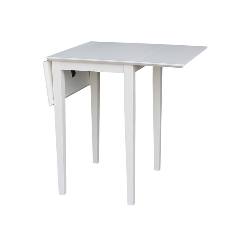 International Concepts Small Solid Wood Dropleaf Table in White