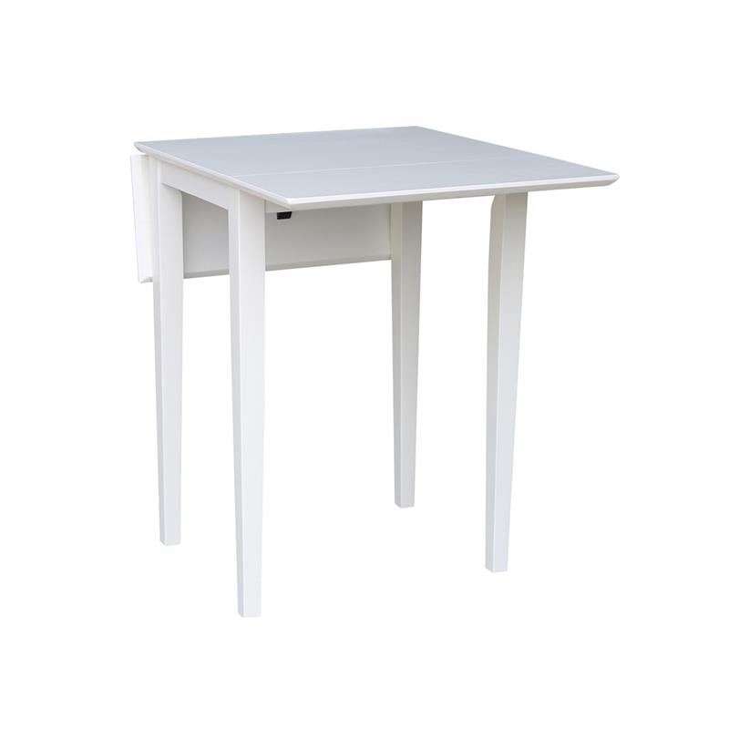 International Concepts Small Solid Wood Dropleaf Table in White
