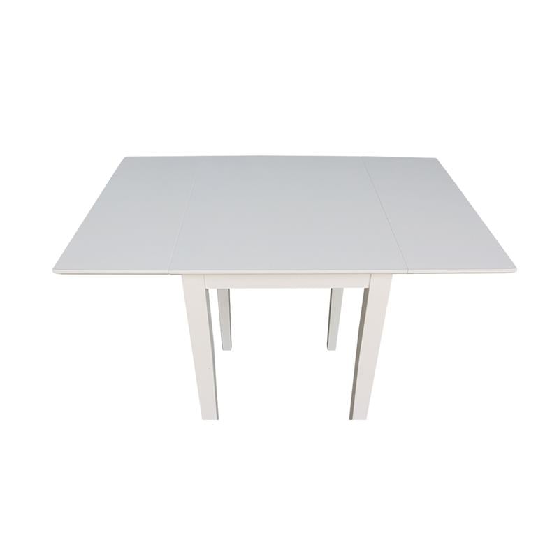 International Concepts Small Solid Wood Dropleaf Table in White