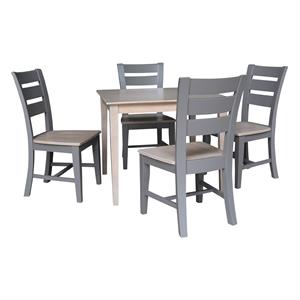 36x36 wood dining table with 4 chairs