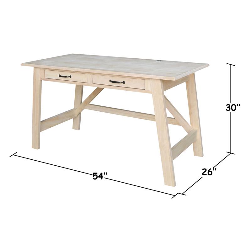 International Concepts Serendipity Wood Desk with 2 Drawers