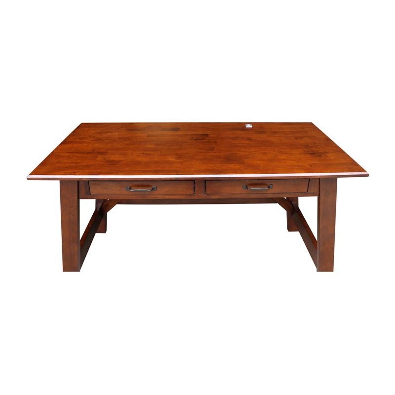 International Concepts Serendipity Espresso Wood Desk with 2 Drawers