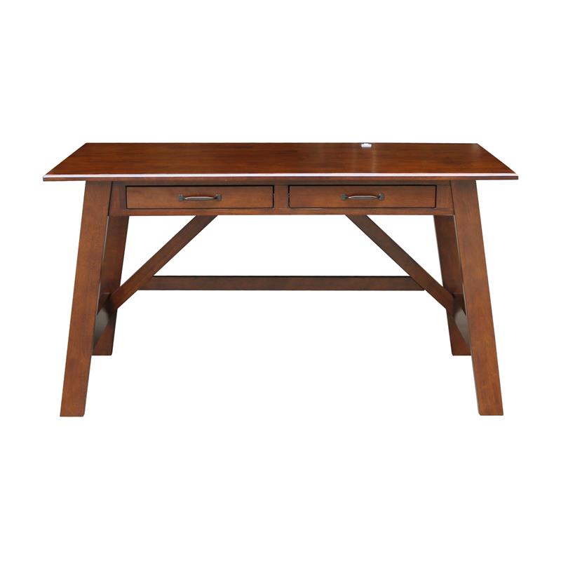 International Concepts Serendipity Espresso Wood Desk with 2 Drawers