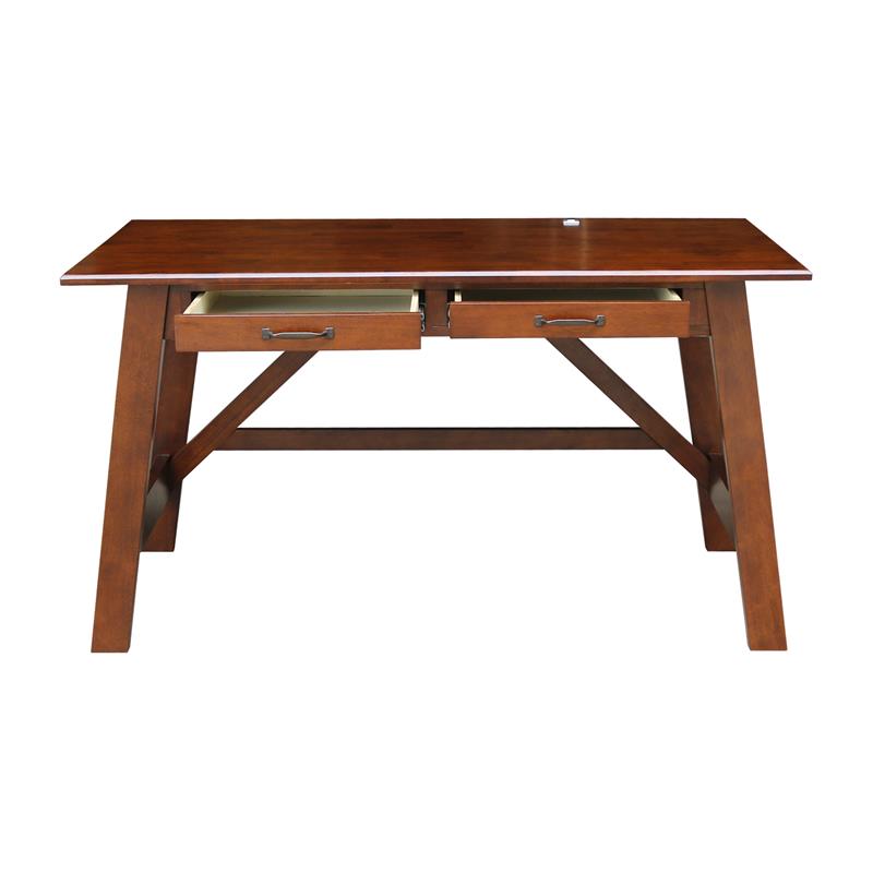 International Concepts Serendipity Espresso Wood Desk with 2 Drawers